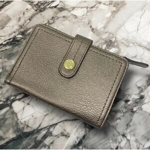 Vintage Y2K RELIC Bronze Vegan Pebble Leather Snap Clutch Wallet Petite Metallic